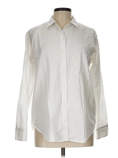 Pre-owned Everlane Long Sleeve Button Down Shirt In White