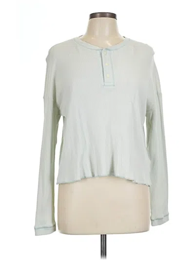 Pre-owned Everlane Long Sleeve Henley Shirt In Blue