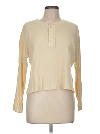 Pre-owned Everlane Long Sleeve Henley Shirt In White