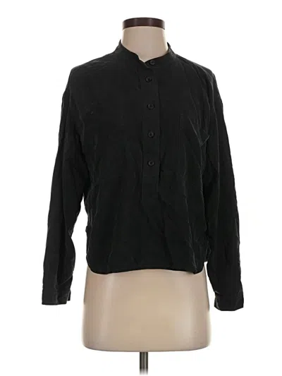 Pre-owned Everlane Long Sleeve Polo Shirt In Black