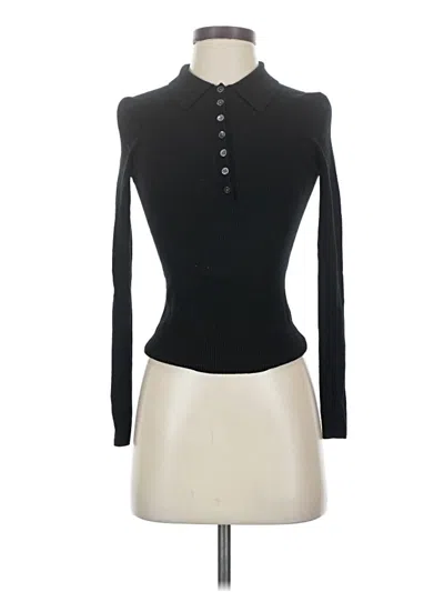 Pre-owned Everlane Long Sleeve Polo Shirt In Black
