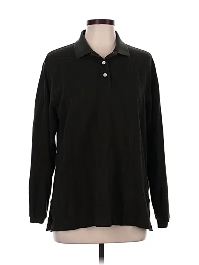 Pre-owned Everlane Long Sleeve Polo Shirt In Black