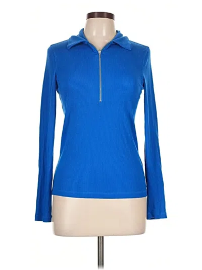 Pre-owned Everlane Long Sleeve Polo Shirt In Blue