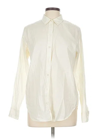 Pre-owned Everlane Long Sleeve Polo Shirt In White