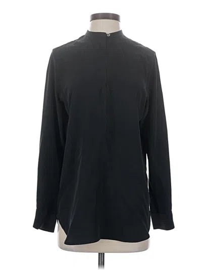 Pre-owned Everlane Long Sleeve Silk Top Black Mock Neckline Tops