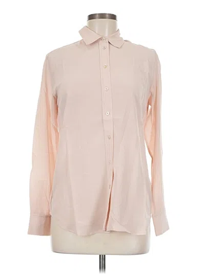 Pre-owned Everlane Long Sleeve Silk Top Ivory Mock Neckline Tops