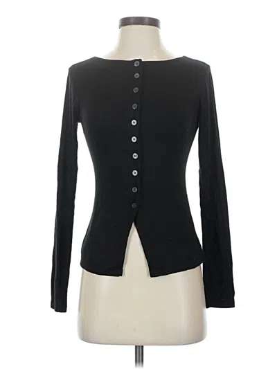 Pre-owned Everlane Long Sleeve Top Black Keyhole Neckline Tops