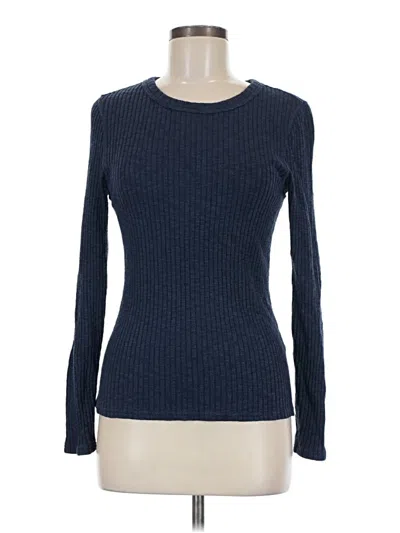 Pre-owned Everlane Long Sleeve Top Blue Crew Neck Tops