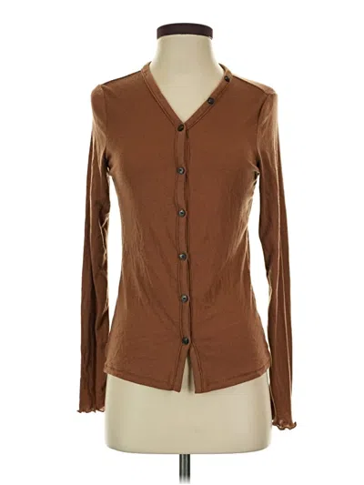Pre-owned Everlane Long Sleeve Top Brown Sweetheart Neckline Tops