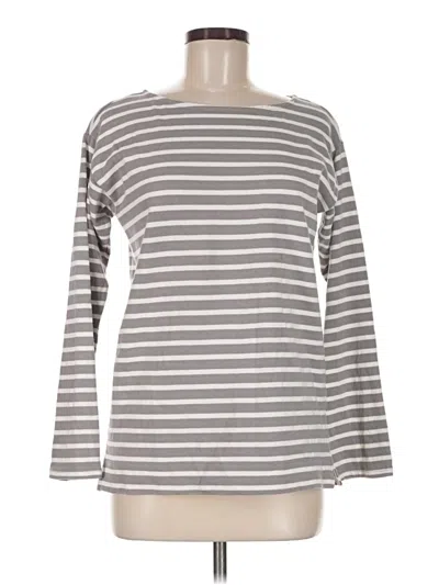 Pre-owned Everlane Long Sleeve Top Gray Boatneck Tops