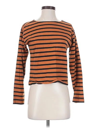 Pre-owned Everlane Long Sleeve Top Orange Boatneck Tops