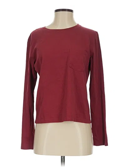 Pre-owned Everlane Long Sleeve T-shirt In Burgundy