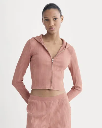 Everlane Lounge Rib Hoodie In Ash Rose In Pink