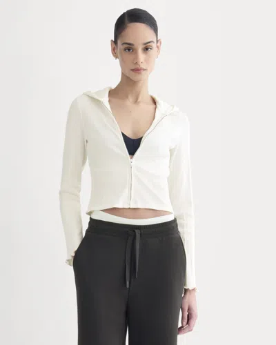 Everlane Lounge Rib Hoodie In Bone In White