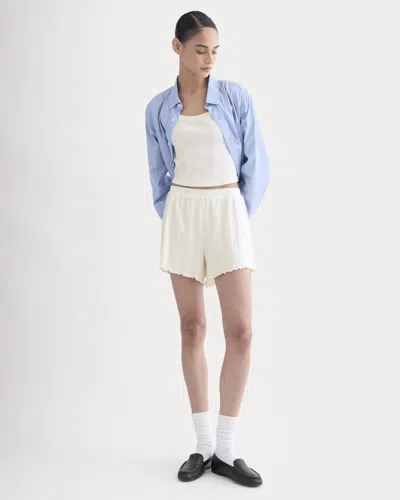 Everlane Lounge Rib Short In Bone In Blue