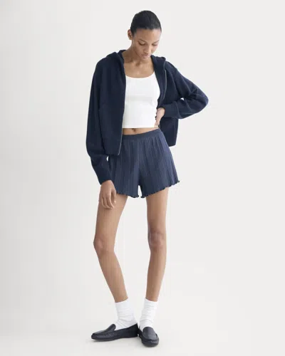 Everlane Lounge Rib Short In Navy In Black