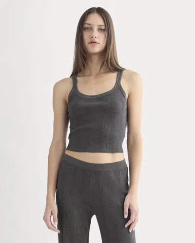 Everlane Lounge Rib Tank Top In Heathered Soot In Gray