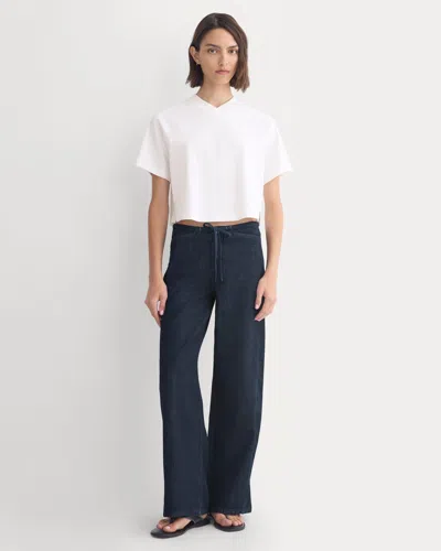 Everlane Low-slung Tie-front Jean In Dark Indigo In Blue