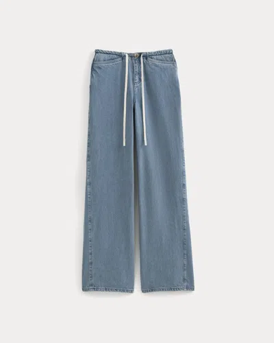 Everlane Low-slung Tie-front Jean In Medium Indigo In Blue