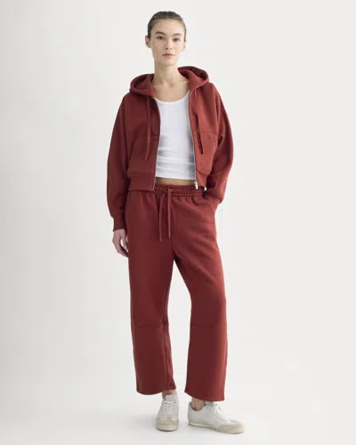 Everlane Luxe Fleece Barrel Sweatpant In Merlot In Brown