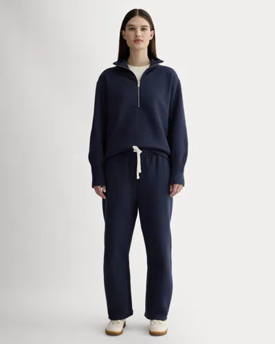 Everlane Luxe Fleece Barrel Sweatpant In Navy In Blue