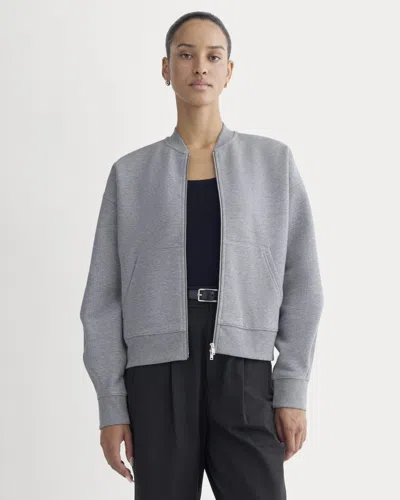 Everlane Luxe Fleece Bomber Jacket In Vintage Heather Grey In Gray