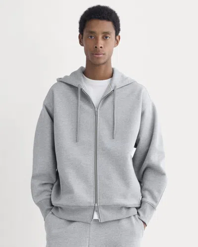 Everlane Luxe Fleece Full-zip Hoodie In Vintage Heather Grey In Multi