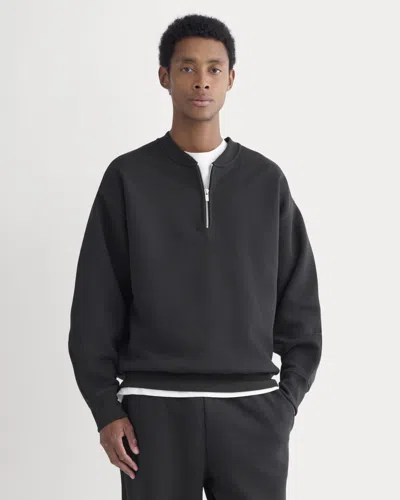 Everlane Luxe Fleece Half-zip Pullover In Black