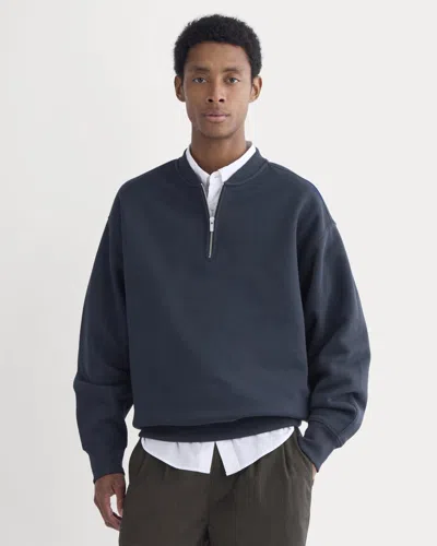 Everlane Luxe Fleece Half-zip Pullover In Deep Navy In Blue