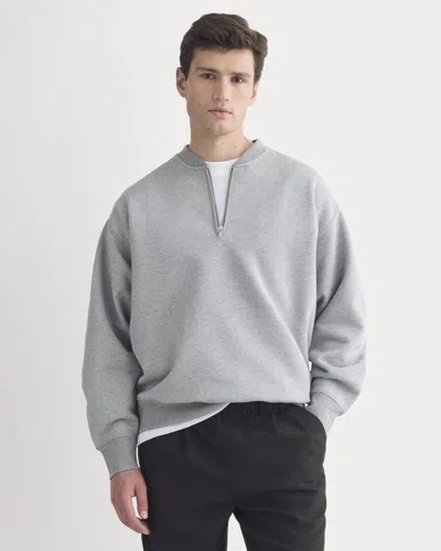 Everlane Luxe Fleece Half-zip Pullover In Vintage Heather Grey In Gray