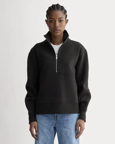 Everlane Luxe Fleece Half-zip Sweatshirt In Black