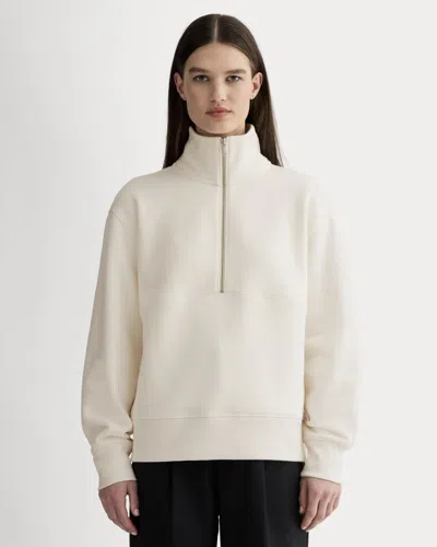 Everlane Luxe Fleece Half-zip Sweatshirt In Bone In Multi