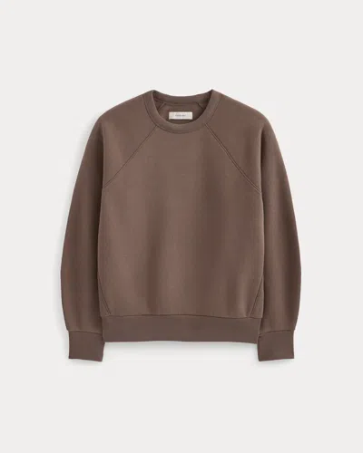 Everlane Luxe Fleece Raglan Shirt Crewneck In Deep Taupe In Neutral