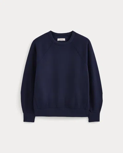 Everlane Luxe Fleece Raglan Shirt Crewneck In Navy In Blue