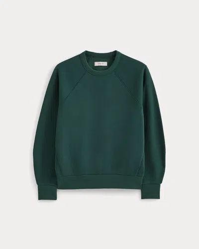 Everlane Luxe Fleece Raglan Shirt Crewneck In Ponderosa Pine In Green