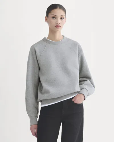 Everlane Luxe Fleece Raglan Shirt Crewneck In Vintage Heather Grey In Brown
