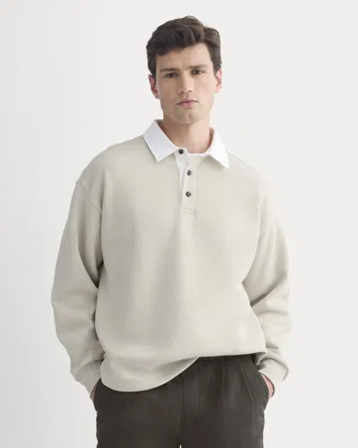Everlane Luxe Fleece Rugby Polo Shirt In Peyote In Neutral