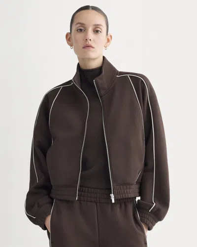 Everlane Luxe Fleece Track Jacket In Dark Chocolate In Brown