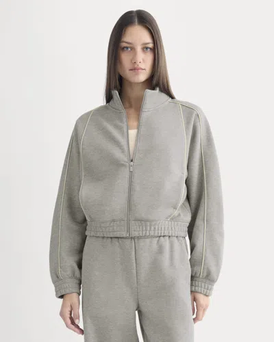 Everlane Luxe Fleece Track Jacket In Vintage Heather Grey In Gray