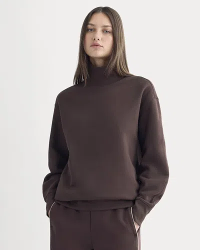 Everlane Luxe Fleece Turtleneck In Dark Chocolate In Brown