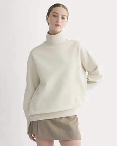 Everlane Luxe Fleece Turtleneck In Heathered Oat In Neutral