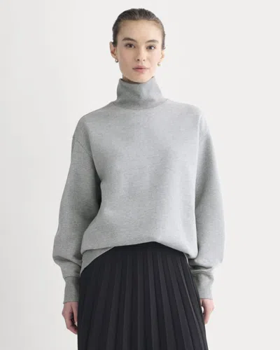 Everlane Luxe Fleece Turtleneck In Vintage Heather Grey In Gray