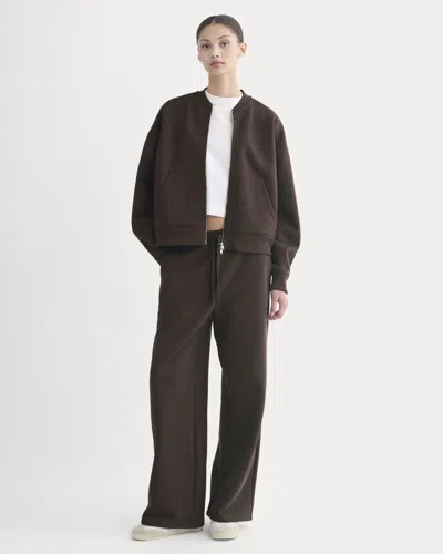 Everlane Luxe Fleece Wide-leg Sweatpant In Dark Chocolate In Brown