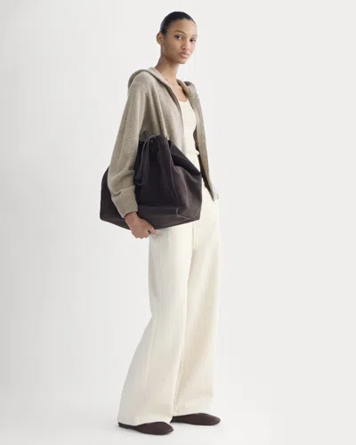 Everlane Luxe Fleece Wide-leg Sweatpant In Heathered Oat In Brown