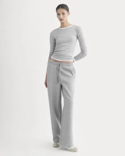 Everlane Luxe Fleece Wide-leg Sweatpant In Vintage Heather Grey In Gray