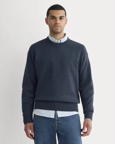 Everlane Luxe Merino Double-knit Sweater In Indigo In Blue