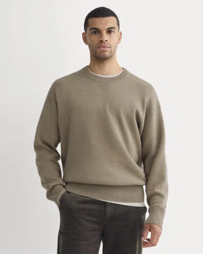 Everlane Luxe Merino Double-knit Sweater In Taupe Melange In Brown