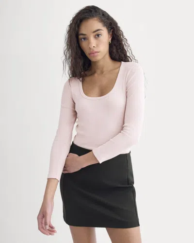 Everlane Luxe Rib Deep U-neck Top In Burnished Lilac In Multi