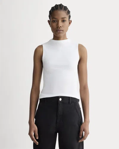 Everlane Luxe Rib Funnel-neck Tank Top In White