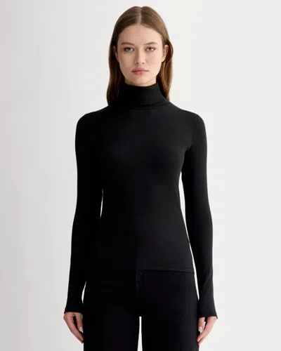 Everlane Luxe Rib Turtleneck In Black